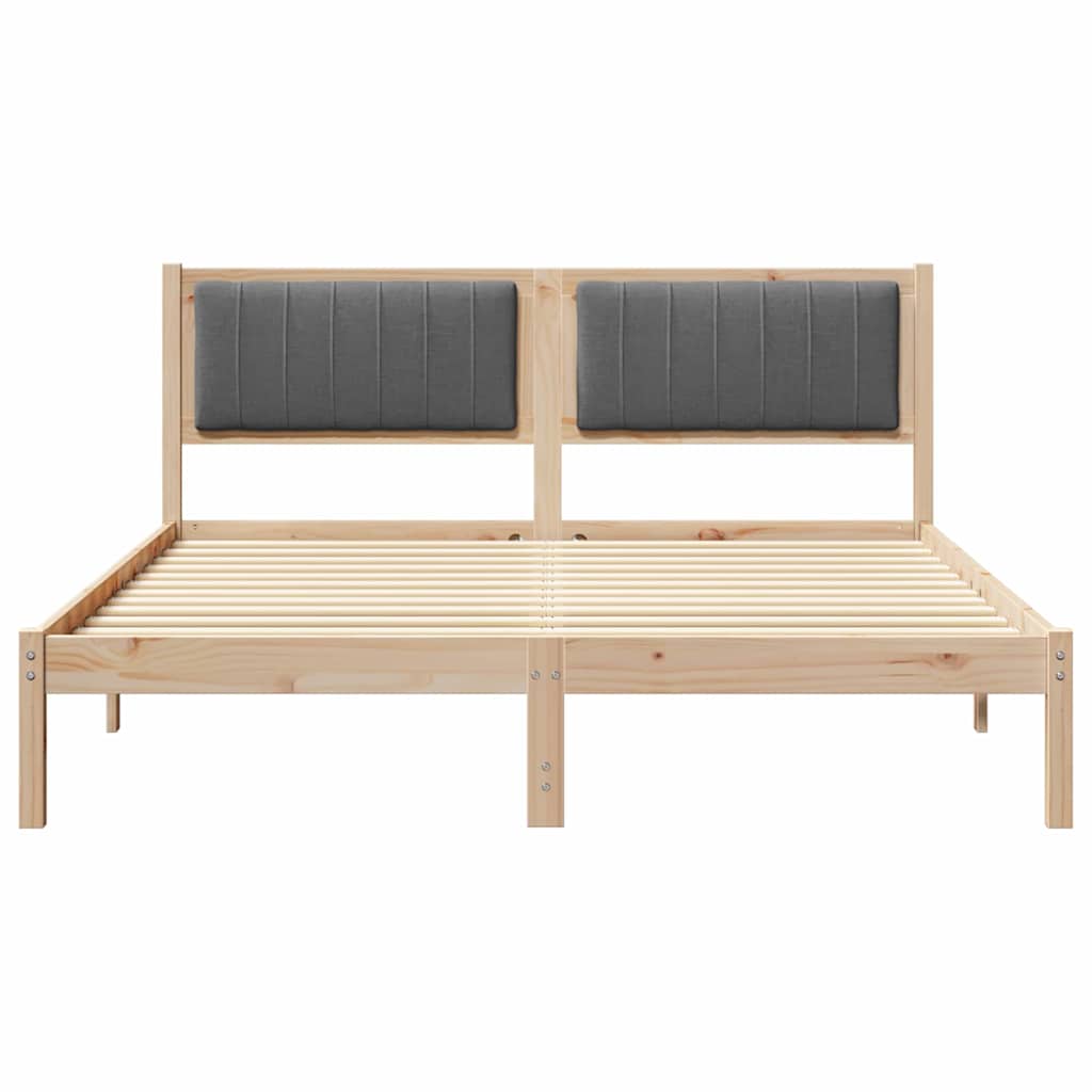 Bedframe met Gevoerd Hoofdgedeelte Donkergrijs 160 x 200 cm
