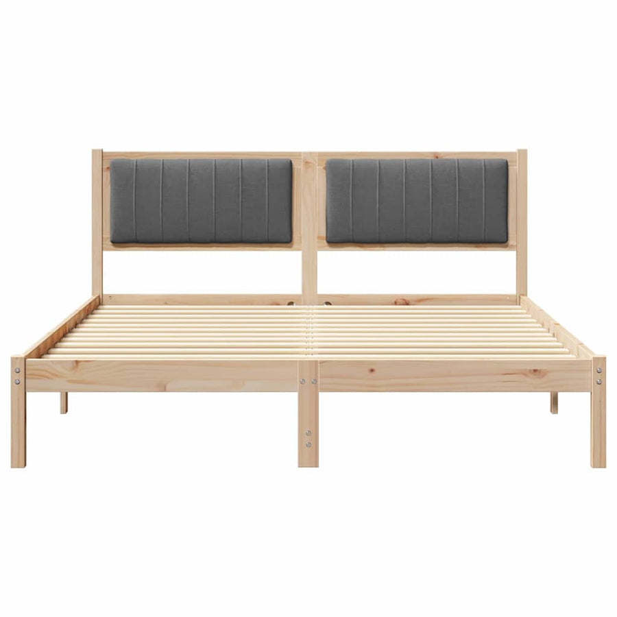 Bedframe met Gevoerd Hoofdgedeelte Donkergrijs 160 x 200 cm