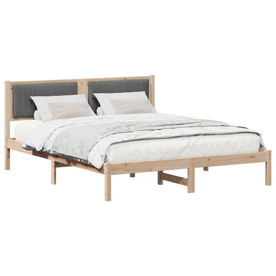 Bedframe met Gevoerd Hoofdgedeelte Donkergrijs 160 x 200 cm