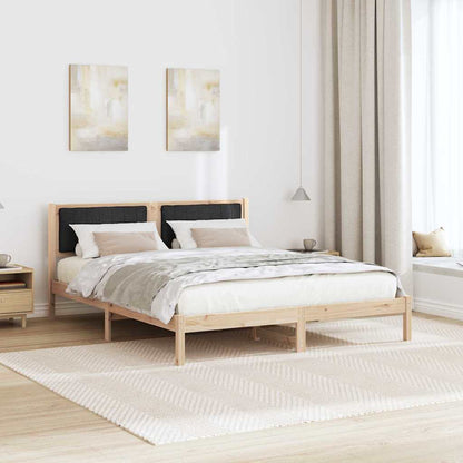 Bedframe met Gevoerd Hoofdgedeelte Zwart 160 x 200 cm Stof