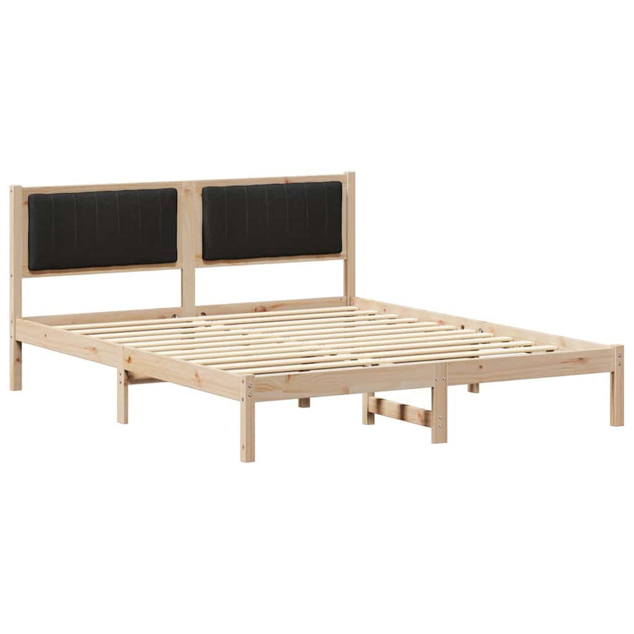 Bedframe met Gevoerd Hoofdgedeelte Zwart 160 x 200 cm Stof