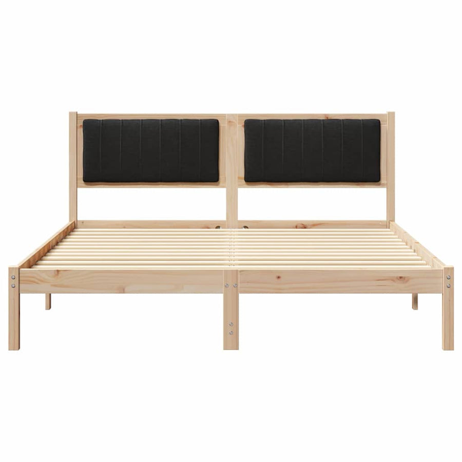 Bedframe met Gevoerd Hoofdgedeelte Zwart 160 x 200 cm Stof