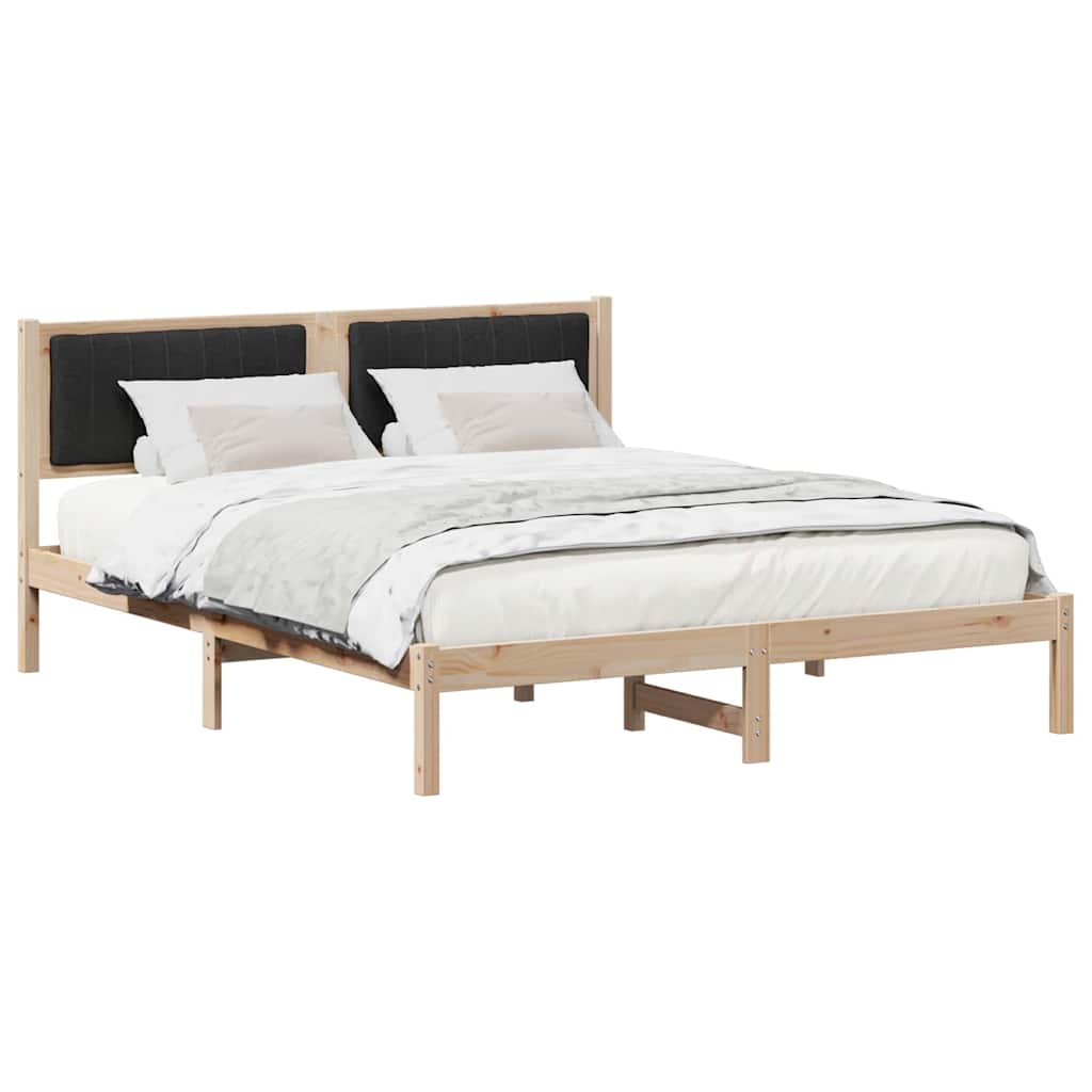 Bedframe met Gevoerd Hoofdgedeelte Zwart 160 x 200 cm Stof