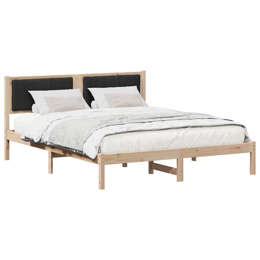 Bedframe met Gevoerd Hoofdgedeelte Zwart 160 x 200 cm Stof