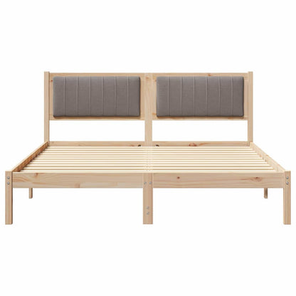 Bedframe met Gevoerd Hoofdgedeelte Taupe 160 x 200 cm Stof