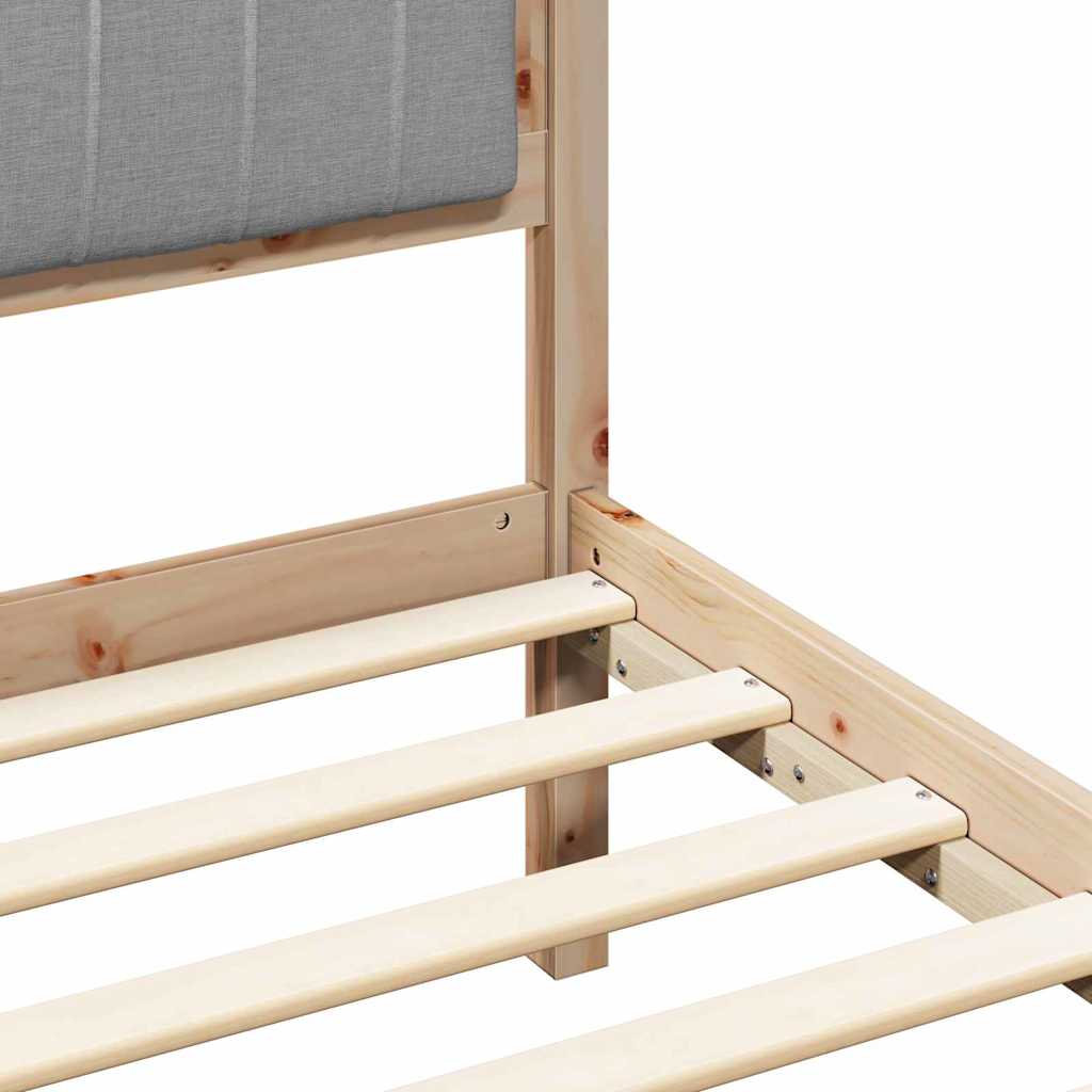 Bedframe met Gevoerd Hoofdgedeelte Lichtgrijs 150 x 200 cm Stof