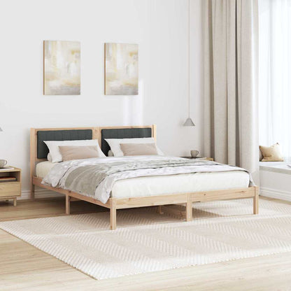 Bedframe met Gevoerd Hoofdgedeelte Donkergrijs 150 x 200 cm