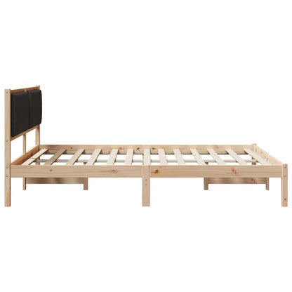 Bedframe met Gevoerd Hoofdgedeelte Zwart 150 x 200 cm Stof