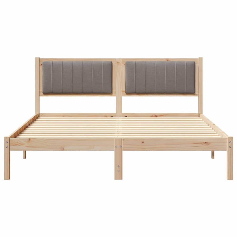 Bedframe met Gevoerd Hoofdgedeelte Taupe 150 x 200 cm Stof