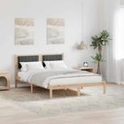 Upholstered Bed Frame with Headboard Dark Grey 140 x 200 cm