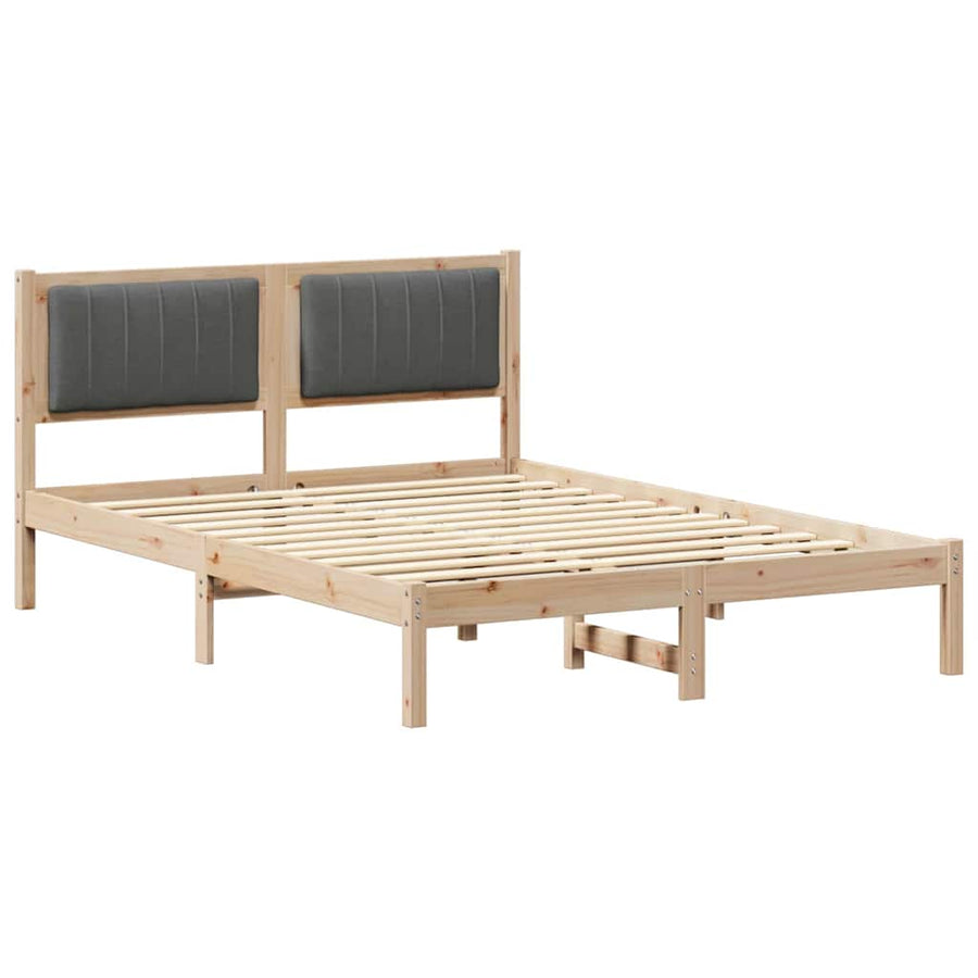 Bedframe met Gevoerd Hoofdgedeelte Donkergrijs 140 x 200 cm
