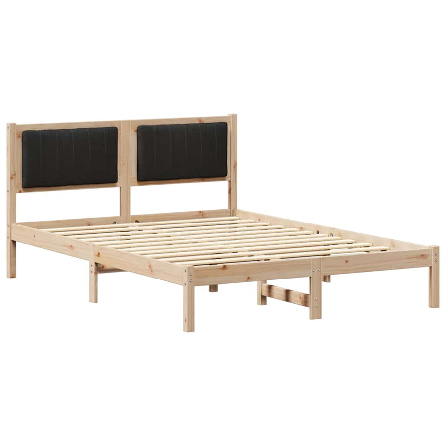 Bedframe met Gevoerd Hoofdgedeelte Zwart 140 x 200 cm Stof