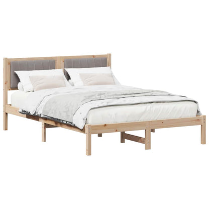 Bedframe met Gevoerd Hoofdgedeelte Taupe 140 x 200 cm Stof