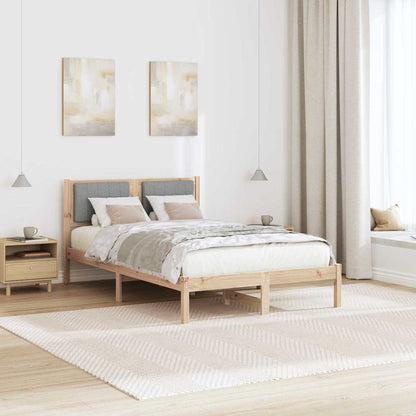 Bedframe met Gevoerd Hoofdgedeelte Lichtgrijs 120 x 200 cm Stof