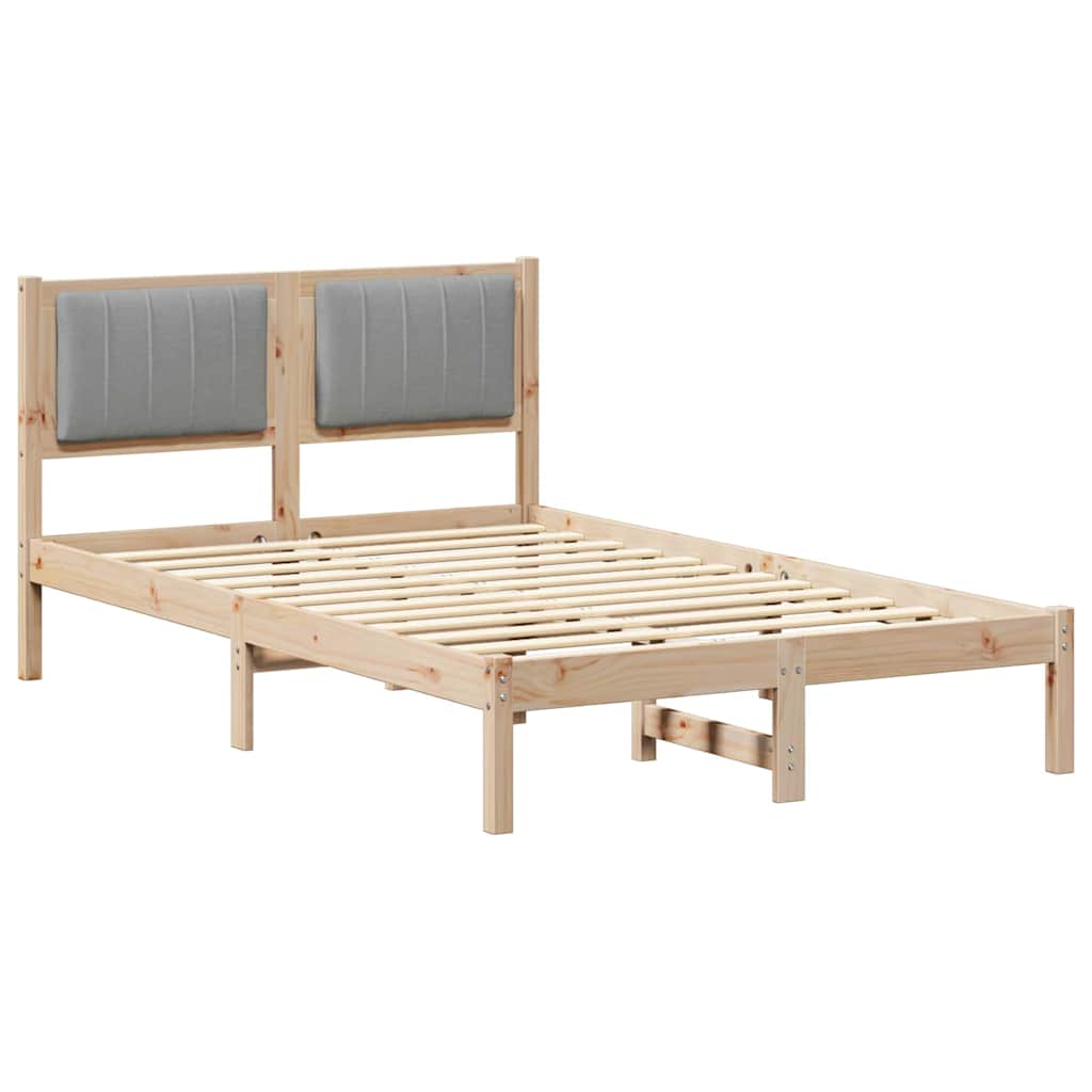 Bedframe met Gevoerd Hoofdgedeelte Lichtgrijs 120 x 200 cm Stof