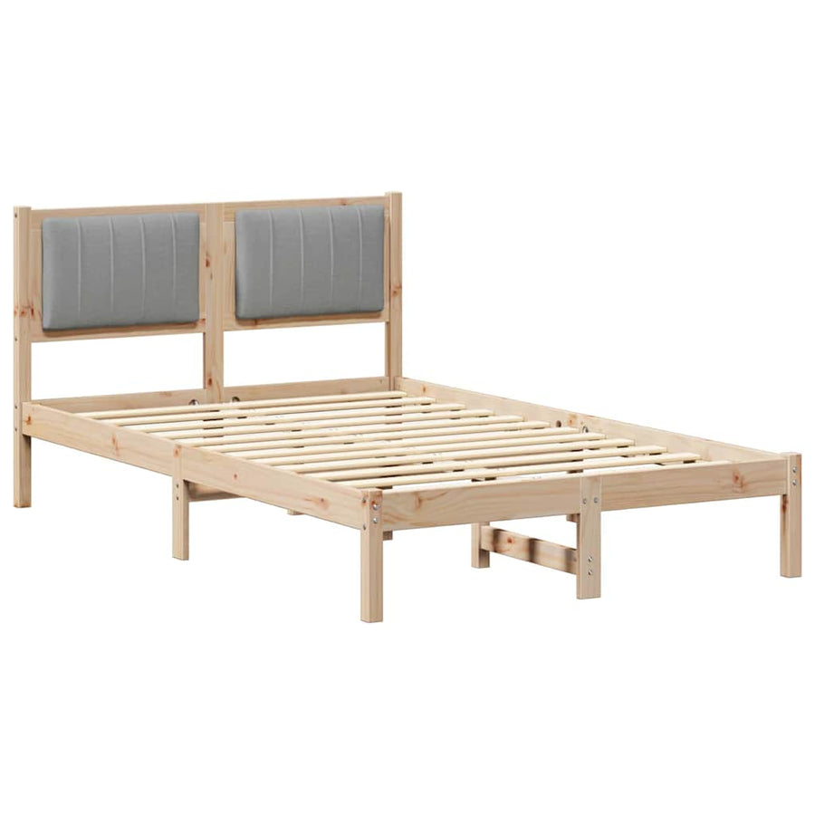 Bedframe met Gevoerd Hoofdgedeelte Lichtgrijs 120 x 200 cm Stof