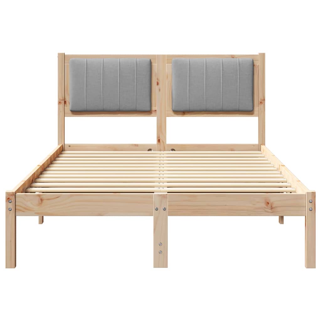 Bedframe met Gevoerd Hoofdgedeelte Lichtgrijs 120 x 200 cm Stof