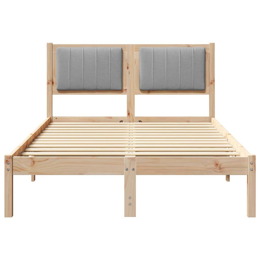 Bedframe met Gevoerd Hoofdgedeelte Lichtgrijs 120 x 200 cm Stof