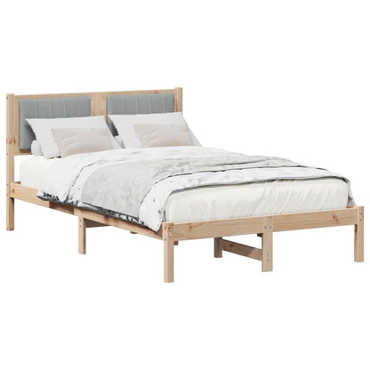 Bedframe met Gevoerd Hoofdgedeelte Lichtgrijs 120 x 200 cm Stof