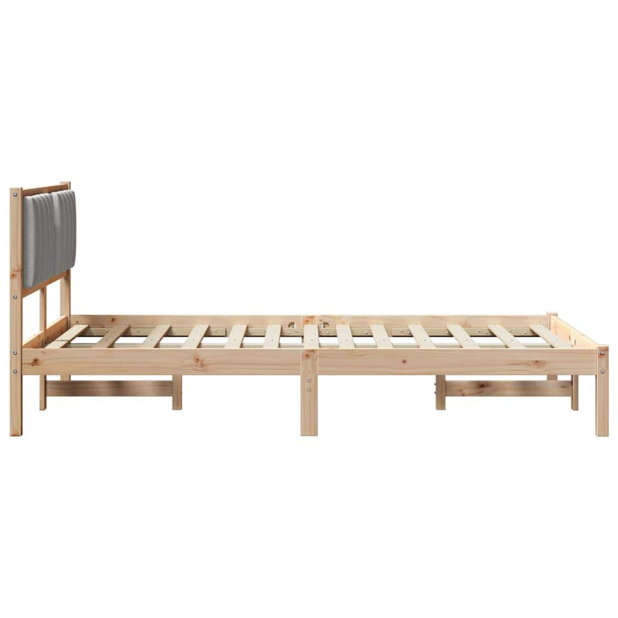 Bedframe met Gevoerd Hoofdgedeelte Lichtgrijs 120 x 200 cm Stof