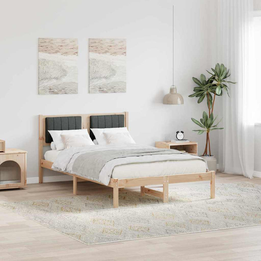 Bedframe met Gevoerd Hoofdgedeelte Donkergrijs 120 x 200 cm