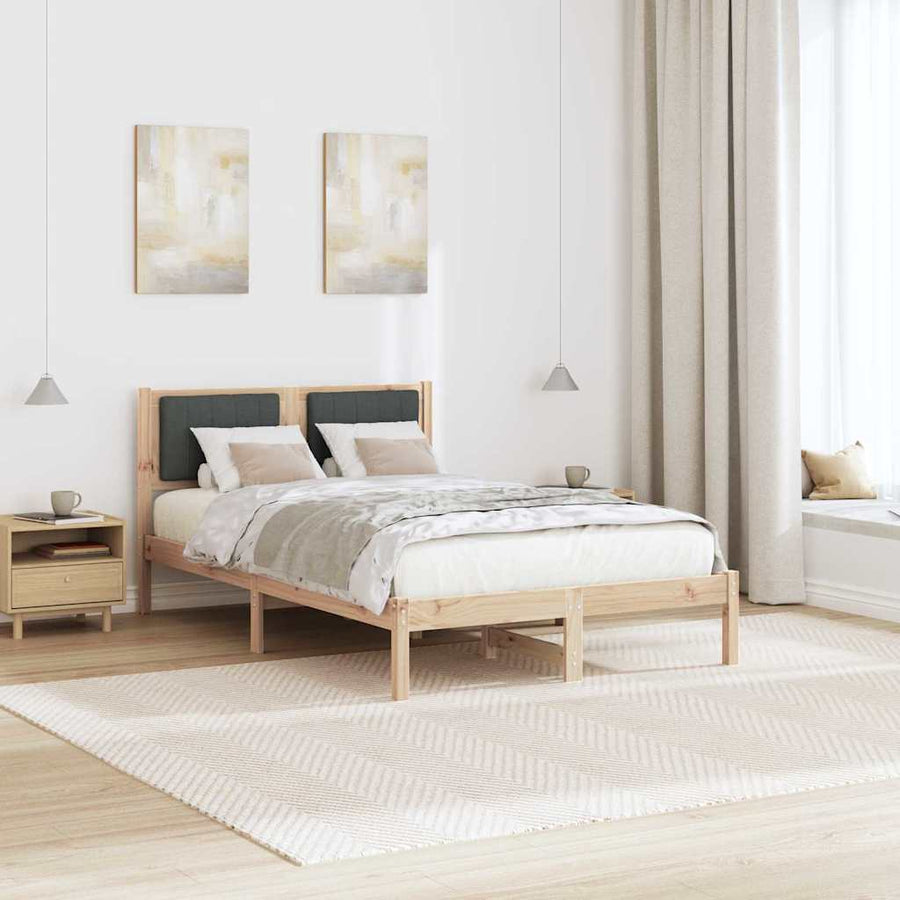 Bedframe met Gevoerd Hoofdgedeelte Donkergrijs 120 x 200 cm
