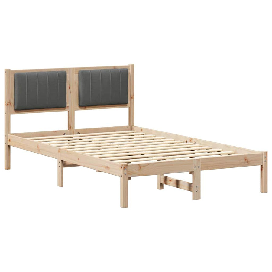 Bedframe met Gevoerd Hoofdgedeelte Donkergrijs 120 x 200 cm