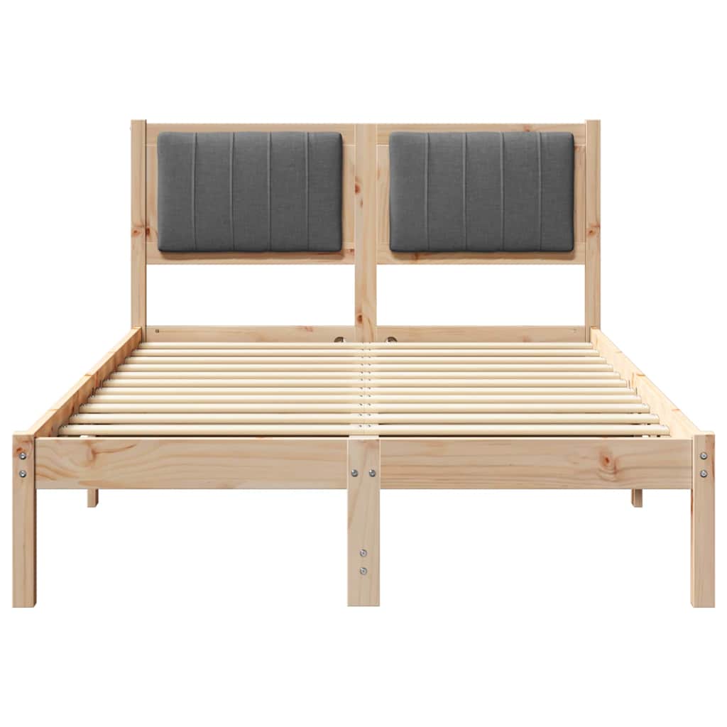 Bedframe met Gevoerd Hoofdgedeelte Donkergrijs 120 x 200 cm