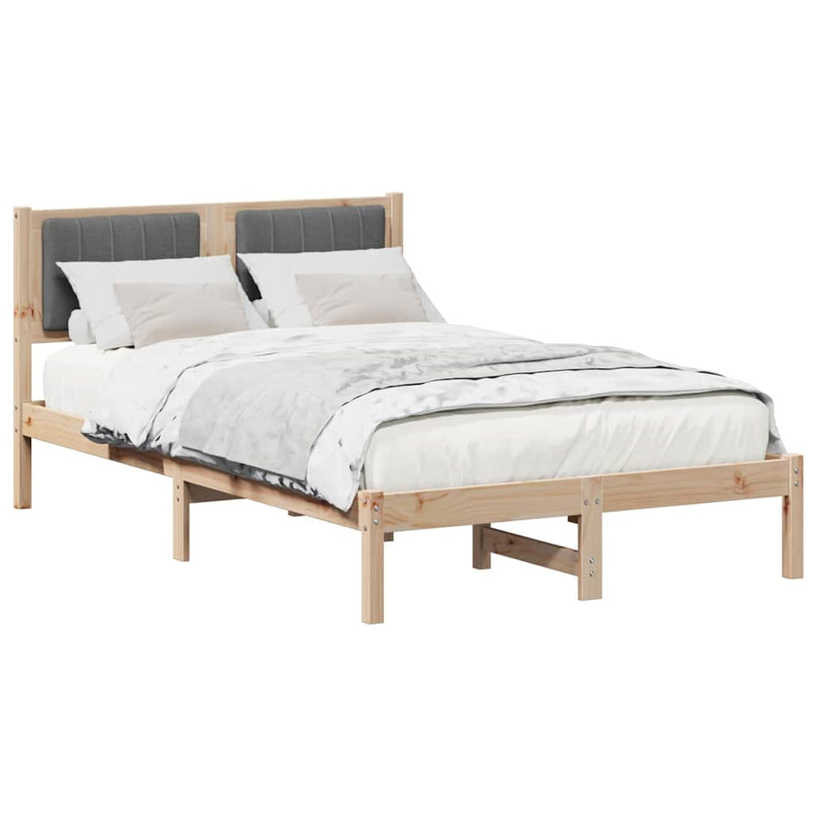 Bedframe met Gevoerd Hoofdgedeelte Donkergrijs 120 x 200 cm