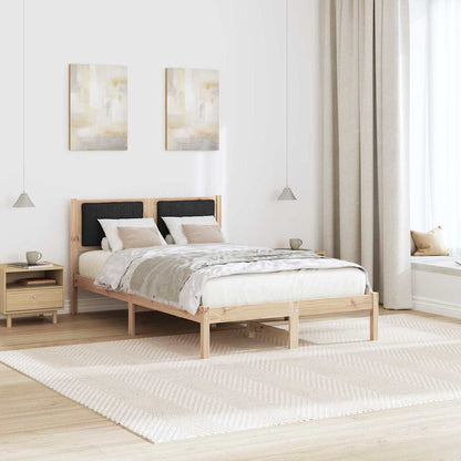Bedframe met Gevoerd Hoofdgedeelte Zwart 120 x 200 cm Stof