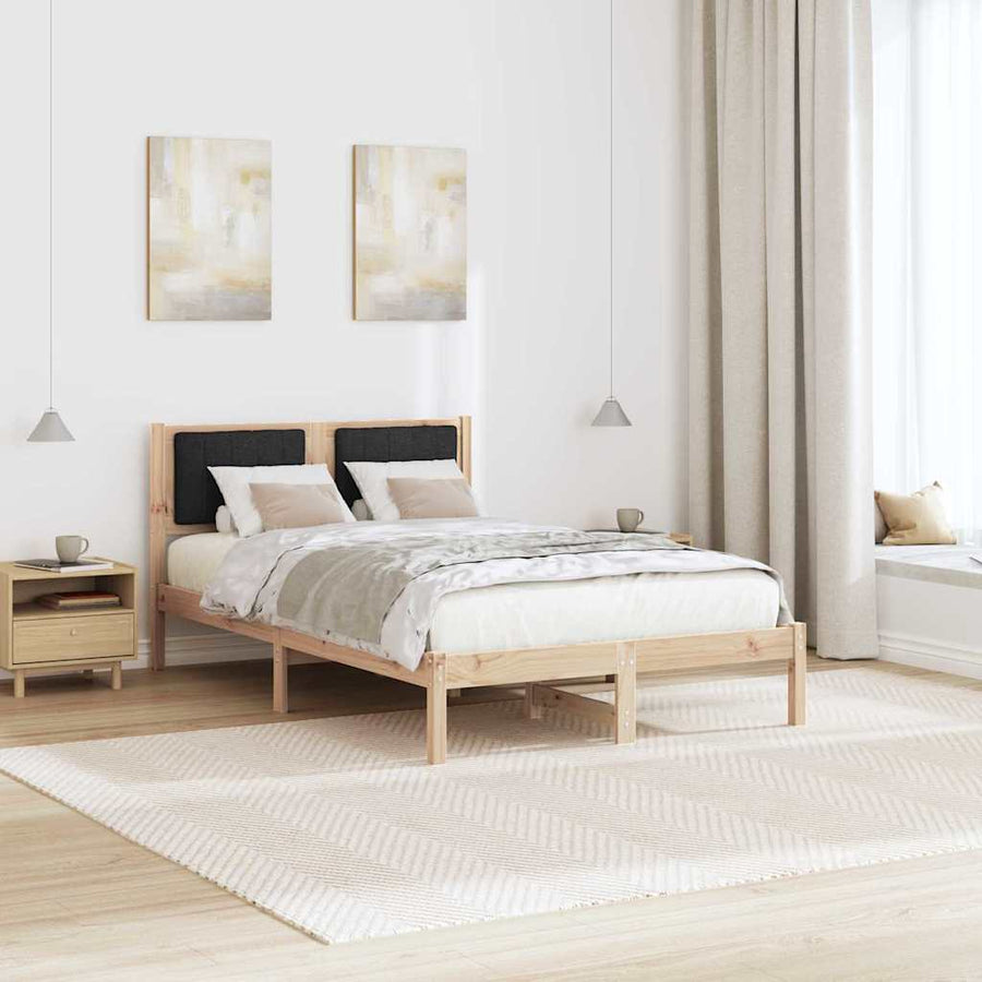 Bedframe met Gevoerd Hoofdgedeelte Zwart 120 x 200 cm Stof