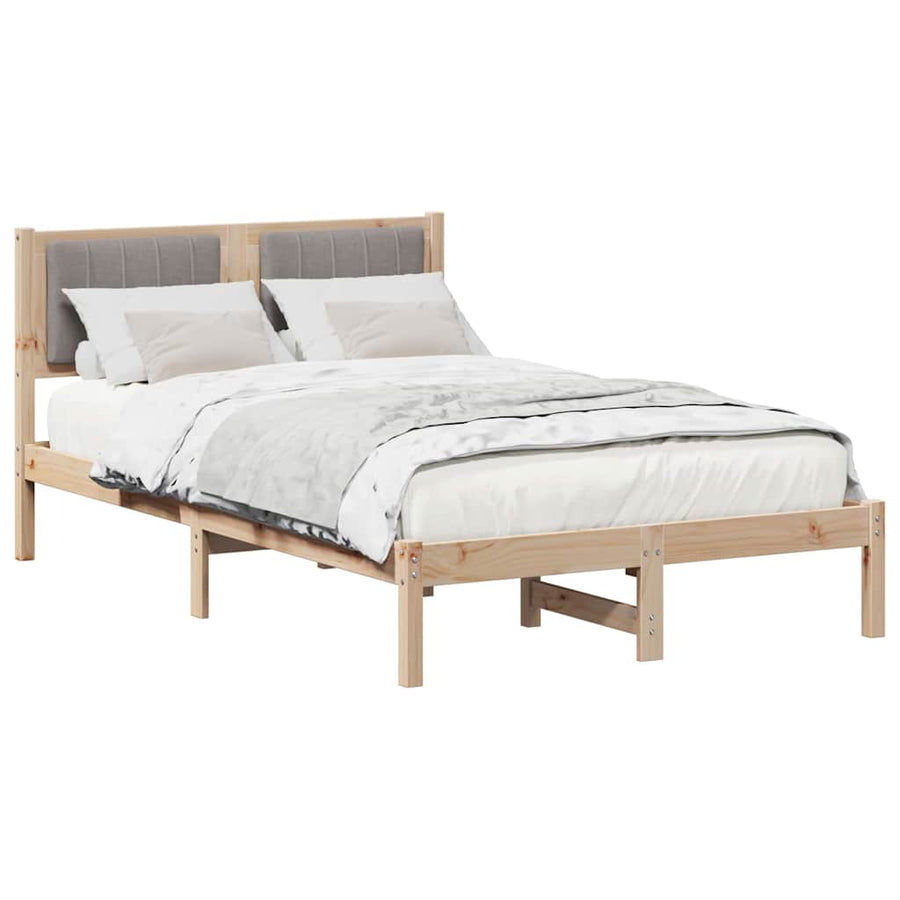 Bedframe met Gevoerd Hoofdgedeelte Taupe 120 x 200 cm Stof