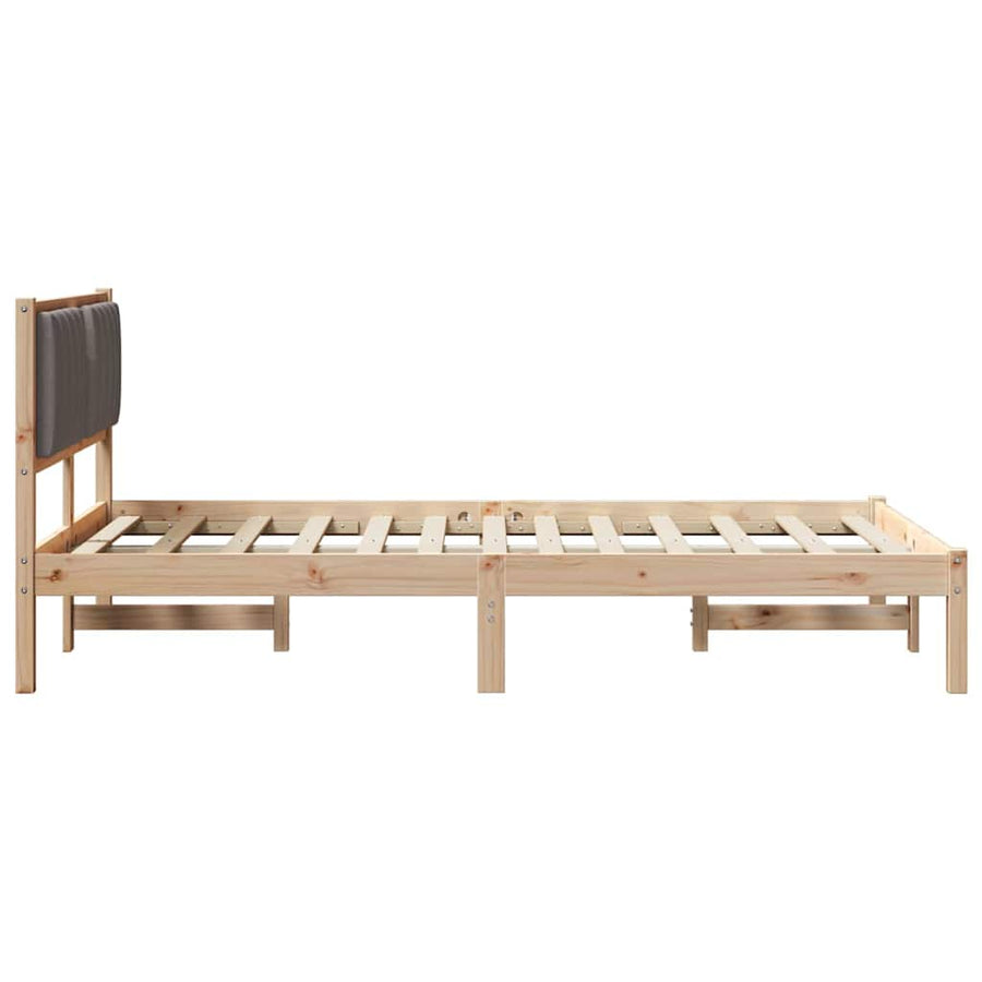 Bedframe met Gevoerd Hoofdgedeelte Taupe 120 x 200 cm Stof