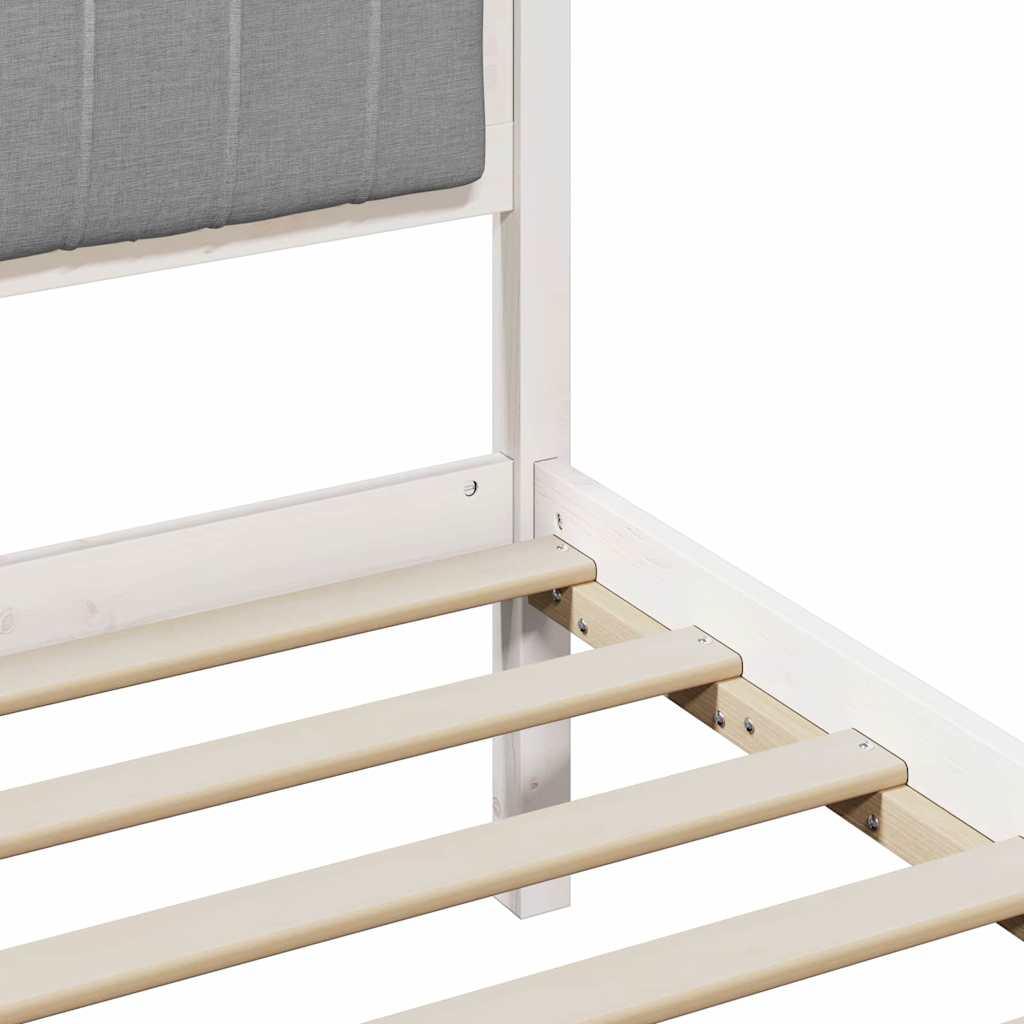 Bedframe met Gevoerd Hoofdgedeelte Lichtgrijs 120 x 200 cm Stof