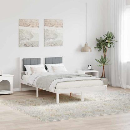 Bedframe met Gevoerd Hoofdgedeelte Lichtgrijs 120 x 200 cm Stof
