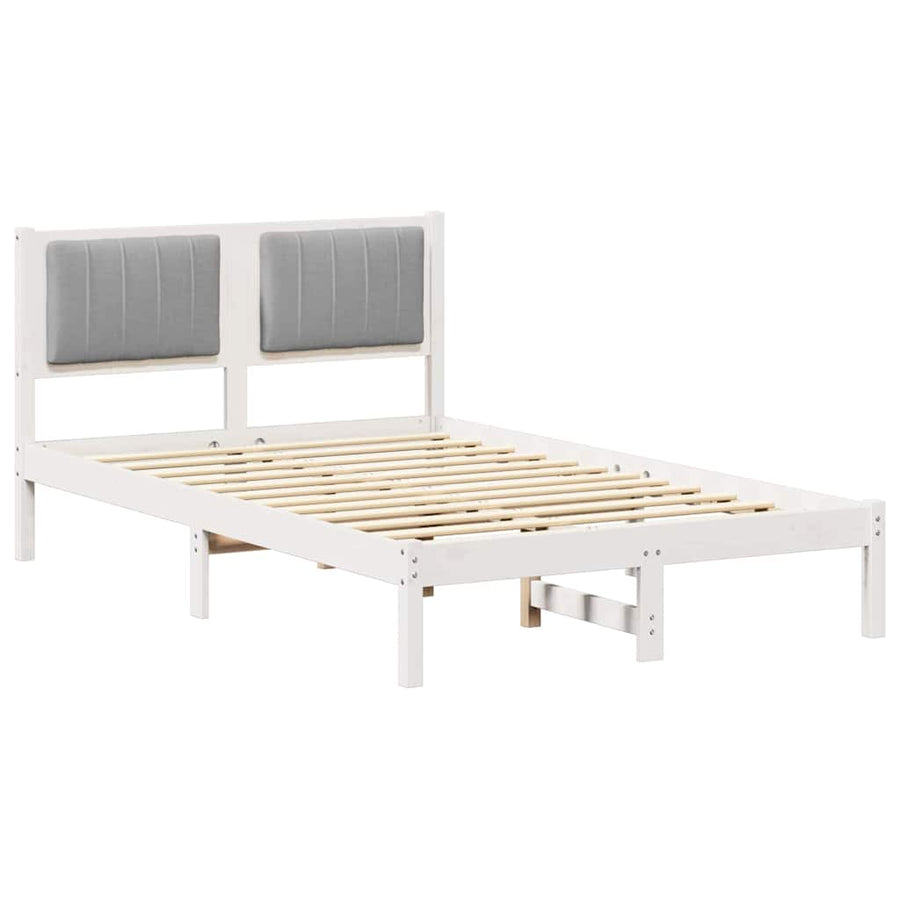 Bedframe met Gevoerd Hoofdgedeelte Lichtgrijs 120 x 200 cm Stof