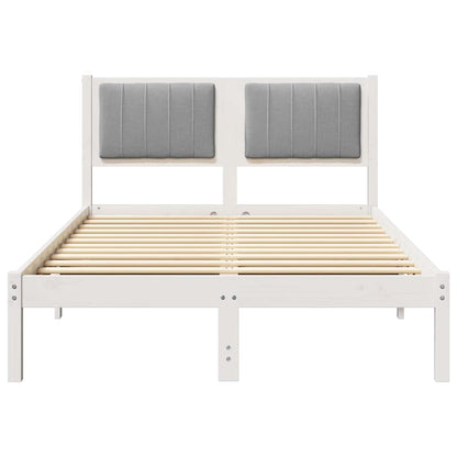 Bedframe met Gevoerd Hoofdgedeelte Lichtgrijs 120 x 200 cm Stof