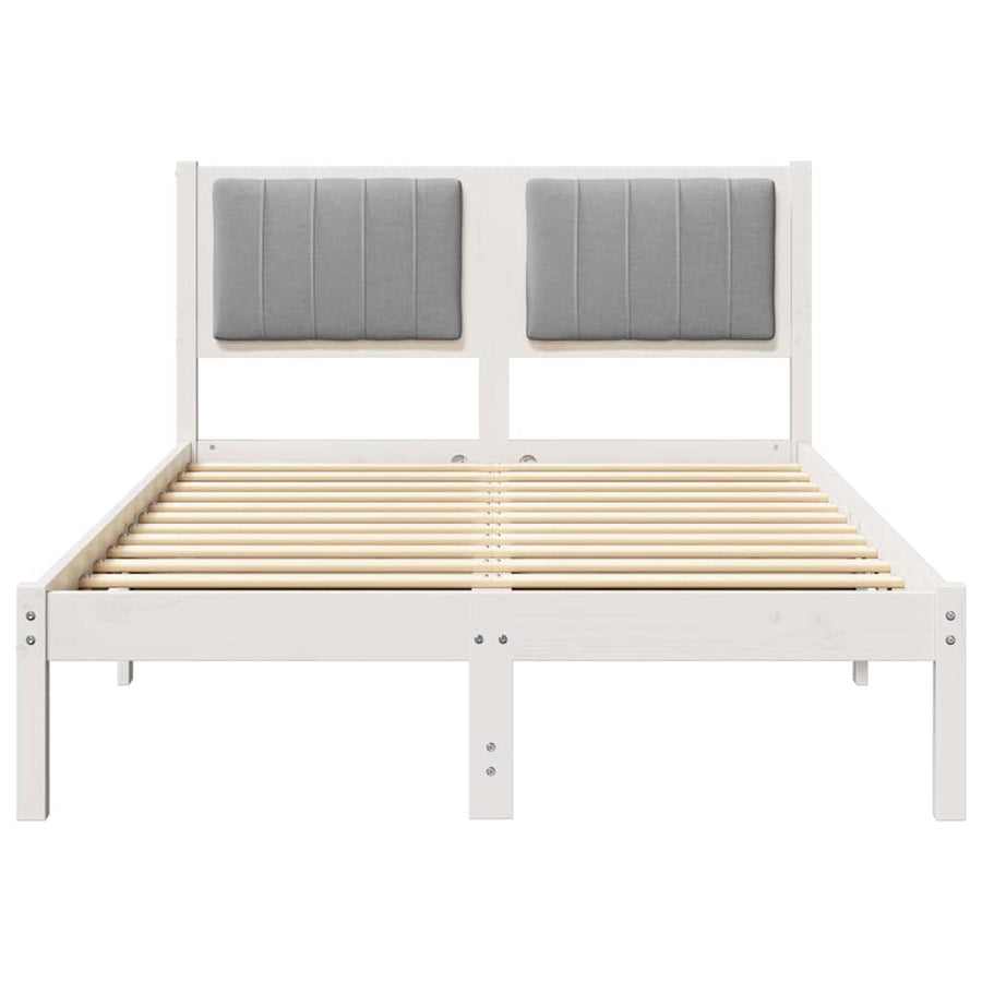 Bedframe met Gevoerd Hoofdgedeelte Lichtgrijs 120 x 200 cm Stof