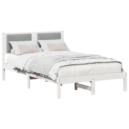 Bedframe met Gevoerd Hoofdgedeelte Lichtgrijs 120 x 200 cm Stof