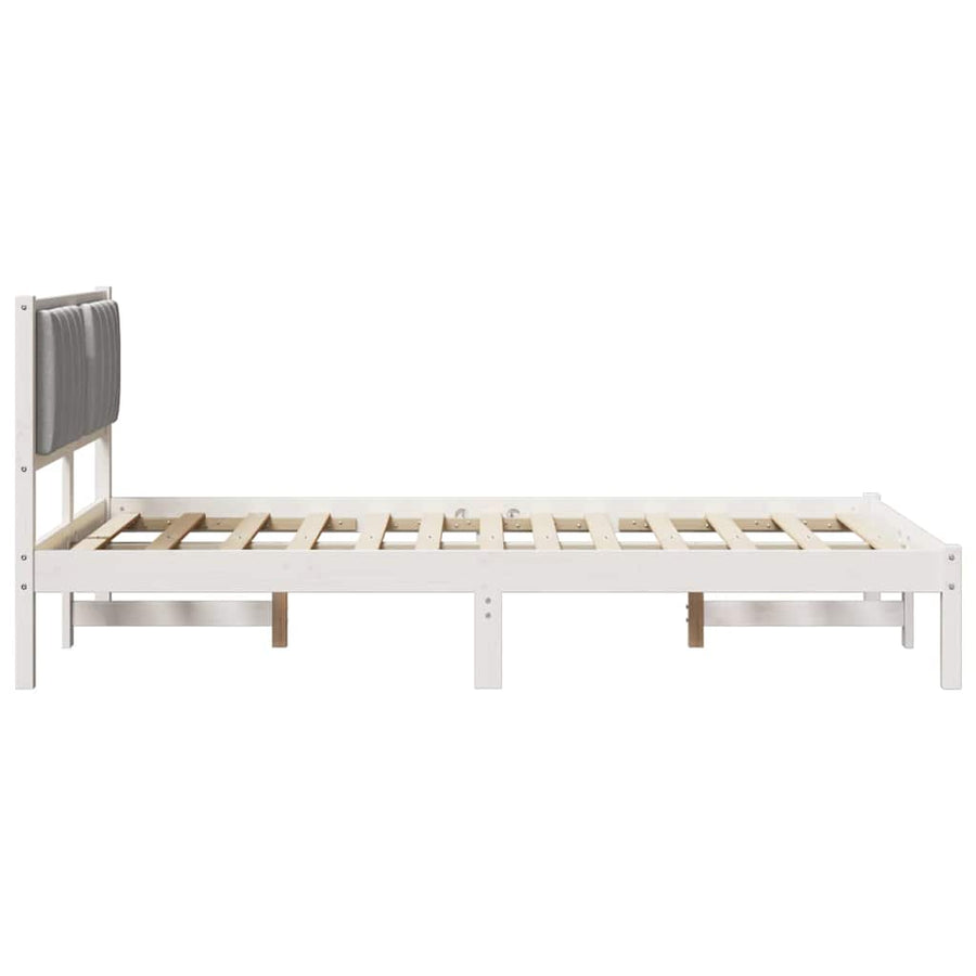 Bedframe met Gevoerd Hoofdgedeelte Lichtgrijs 120 x 200 cm Stof