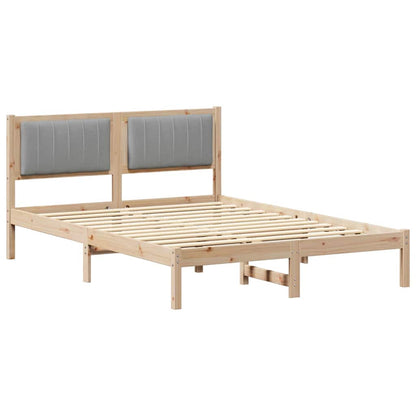 Bedframe met Gevoerd Hoofdgedeelte Lichtgrijs 140 x 190 cm Stof