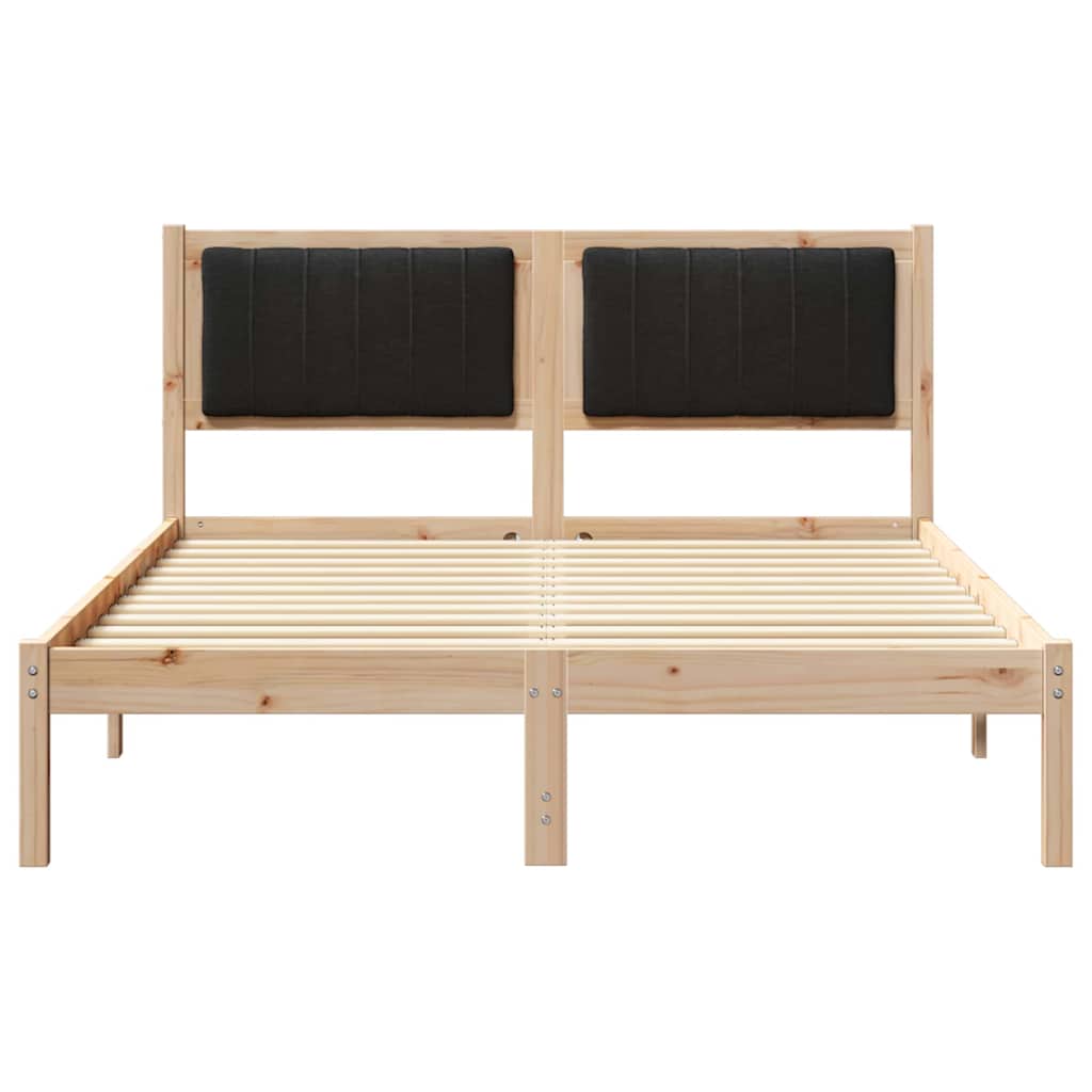 Bedframe met Gevoerd Hoofdgedeelte Zwart 140 x 190 cm Stof