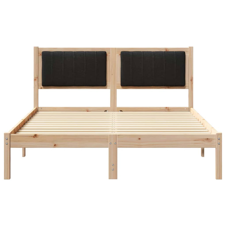 Bedframe met Gevoerd Hoofdgedeelte Zwart 140 x 190 cm Stof