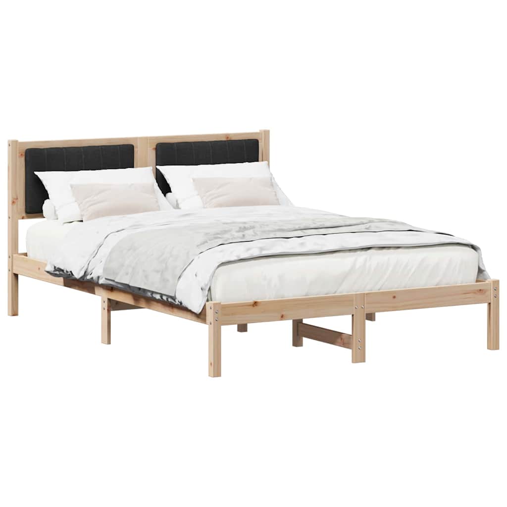 Bedframe met Gevoerd Hoofdgedeelte Zwart 140 x 190 cm Stof