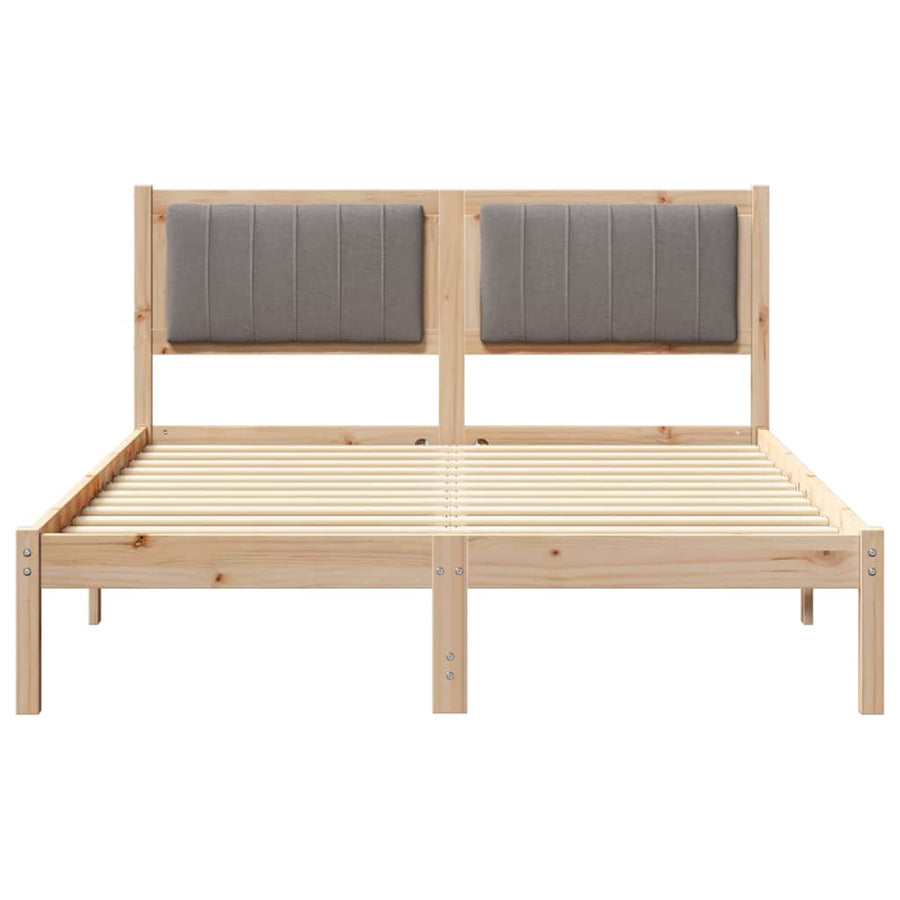 Bedframe met Gevoerd Hoofdgedeelte Taupe 140 x 190 cm Stof
