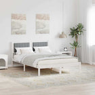 Fabric Upholstered Bed Frame Light Grey 140 x 190 cm