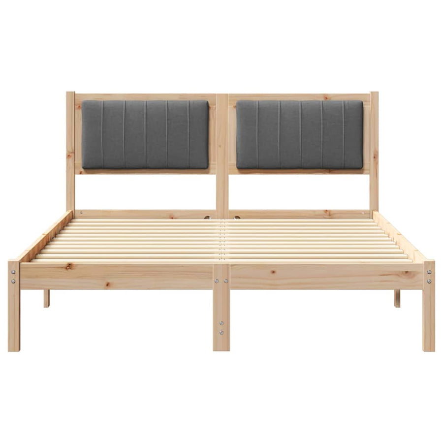 Bedframe met Gevoerd Hoofdgedeelte Donkergrijs 135 x 190 cm