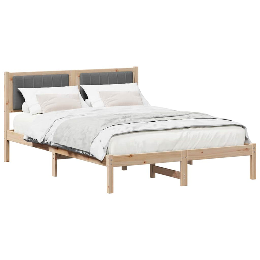 Bedframe met Gevoerd Hoofdgedeelte Donkergrijs 135 x 190 cm