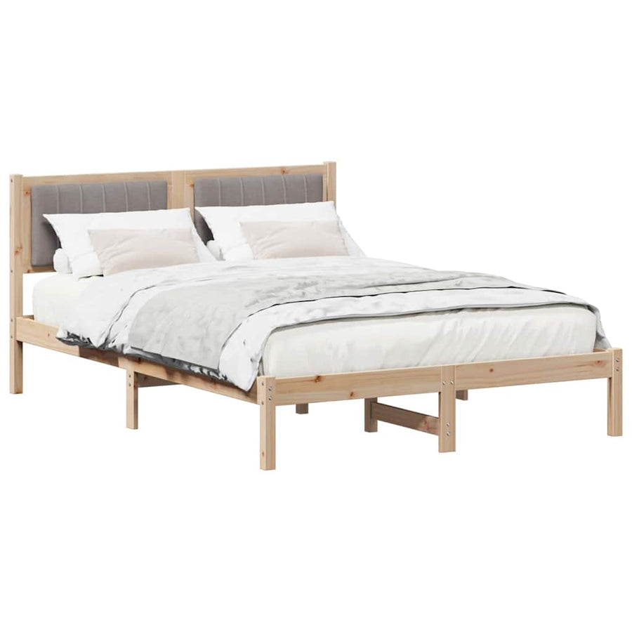 Bedframe met Gevoerd Hoofdgedeelte Taupe 135 x 190 cm Stof