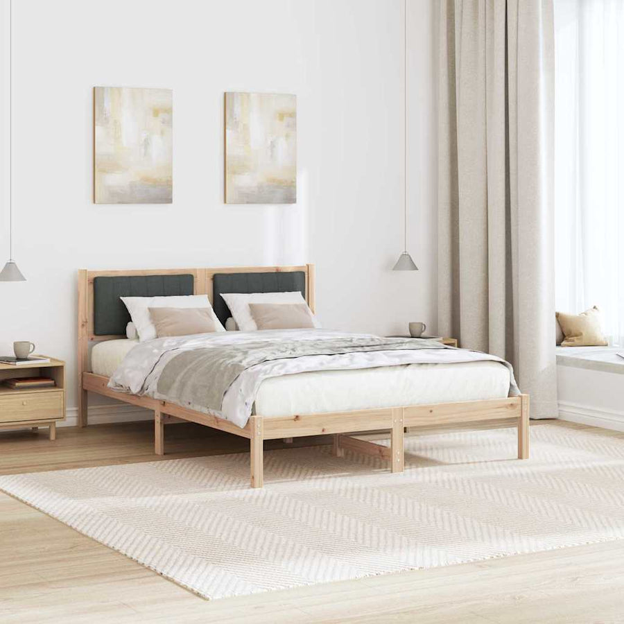 Bedframe met Gevoerd Hoofdgedeelte Donkergrijs 120 x 190 cm